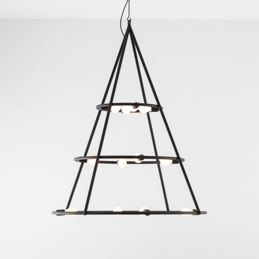 Artemide EL Poris Max 12X15W E26 Black 120 Suspension Light