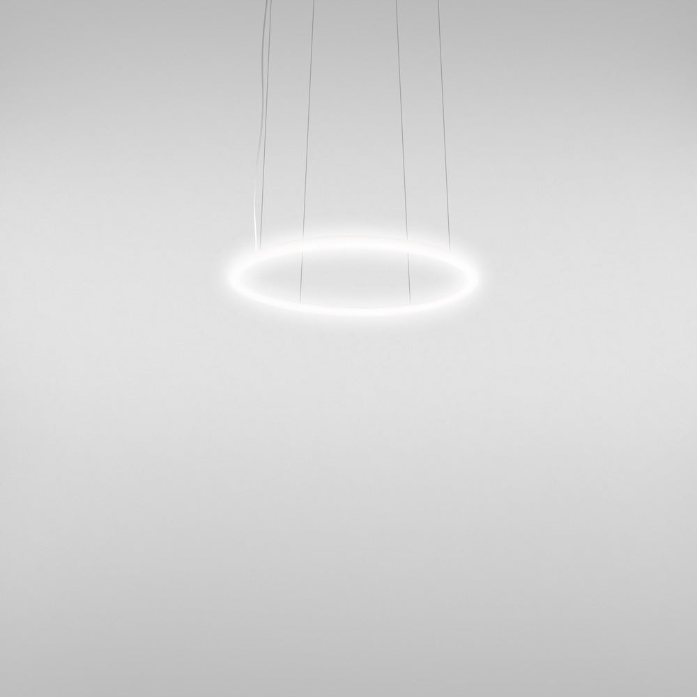 Artemide Alphabet of Light 55W 30K 80CRI Dim 2-Wire/0-10V White Circle 90 LED Suspension Light
