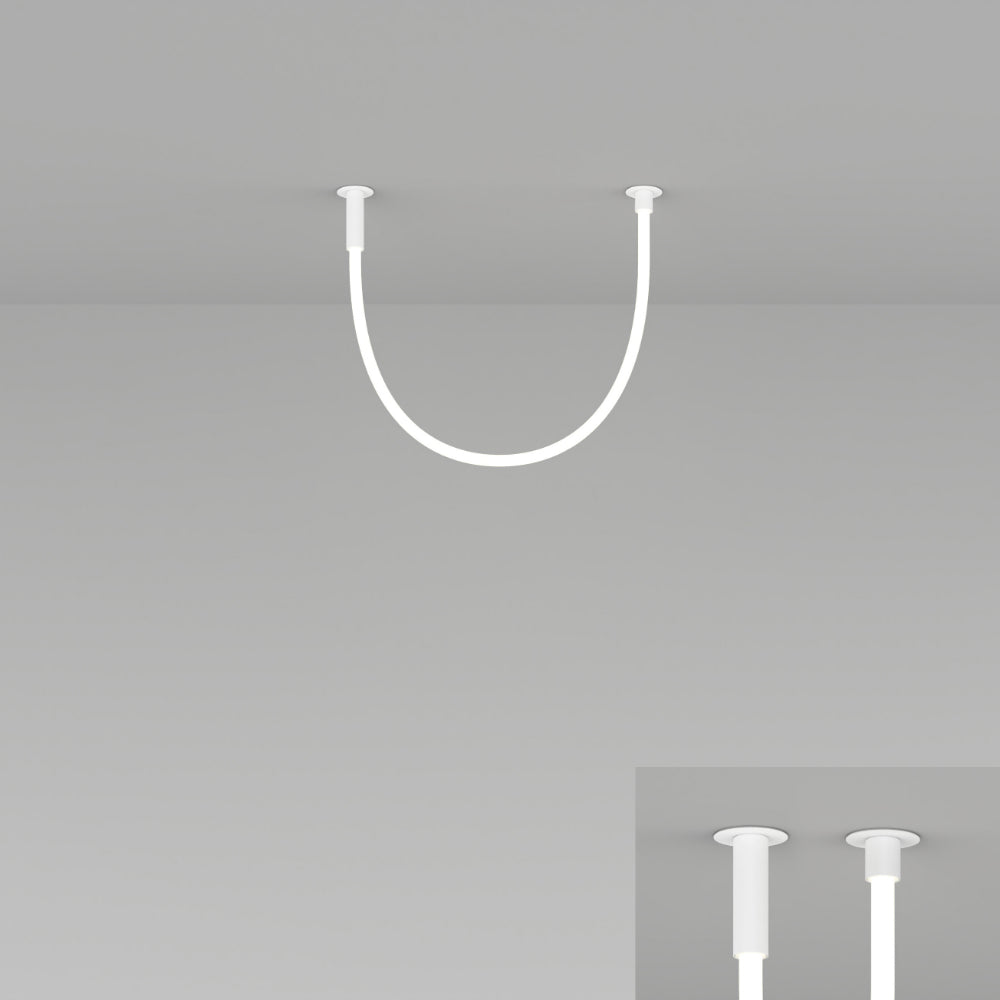 Artemide La Linea 40 98In (2.5M) LED 38W 30K 90CRI Non-Dim W/Surface Canopy & Driver White UNV Ceiling Light