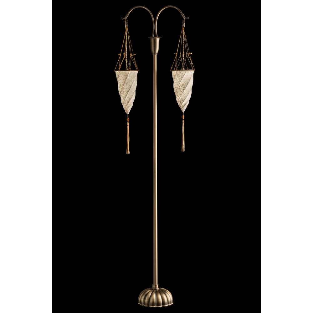 Fortuny 200 ST-1 IV Cesendello Double Floor Lamp With Silk Shade