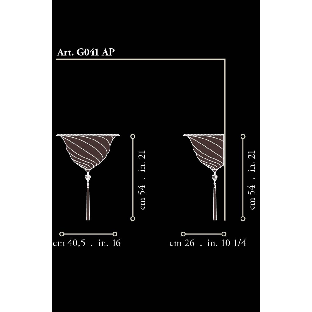 Fortuny G 041AP-3 IV Samarkanda In Glass Applique - Ø 40,5 cm (16")