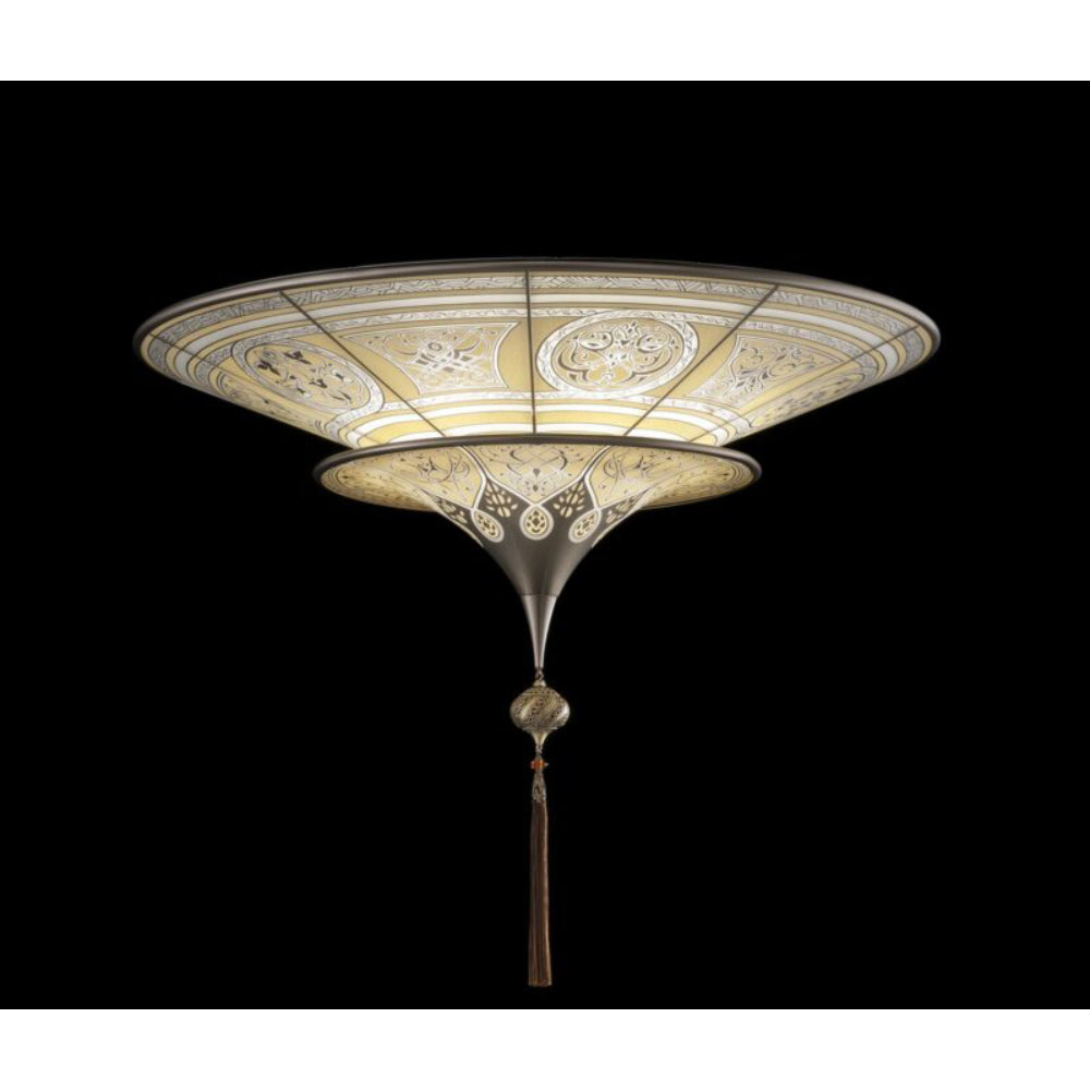 Fortuny G080SH-2 BG FM Scheherazade 2 Tiers Glass Lamp Geometric Flush Mount 31.5"