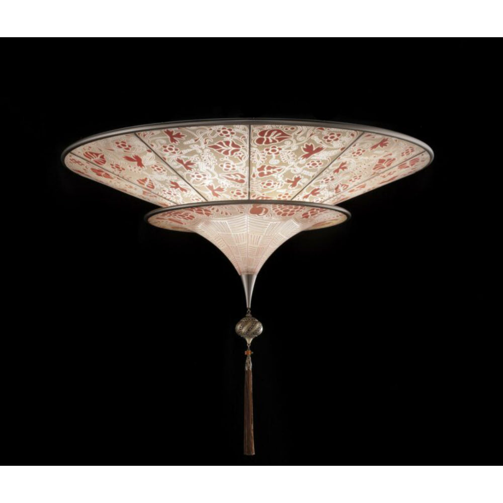 Fortuny G080SH-2 RF FM Scheherazade 2 Tiers Glass Lamp Floral Flush Mount 31.5"