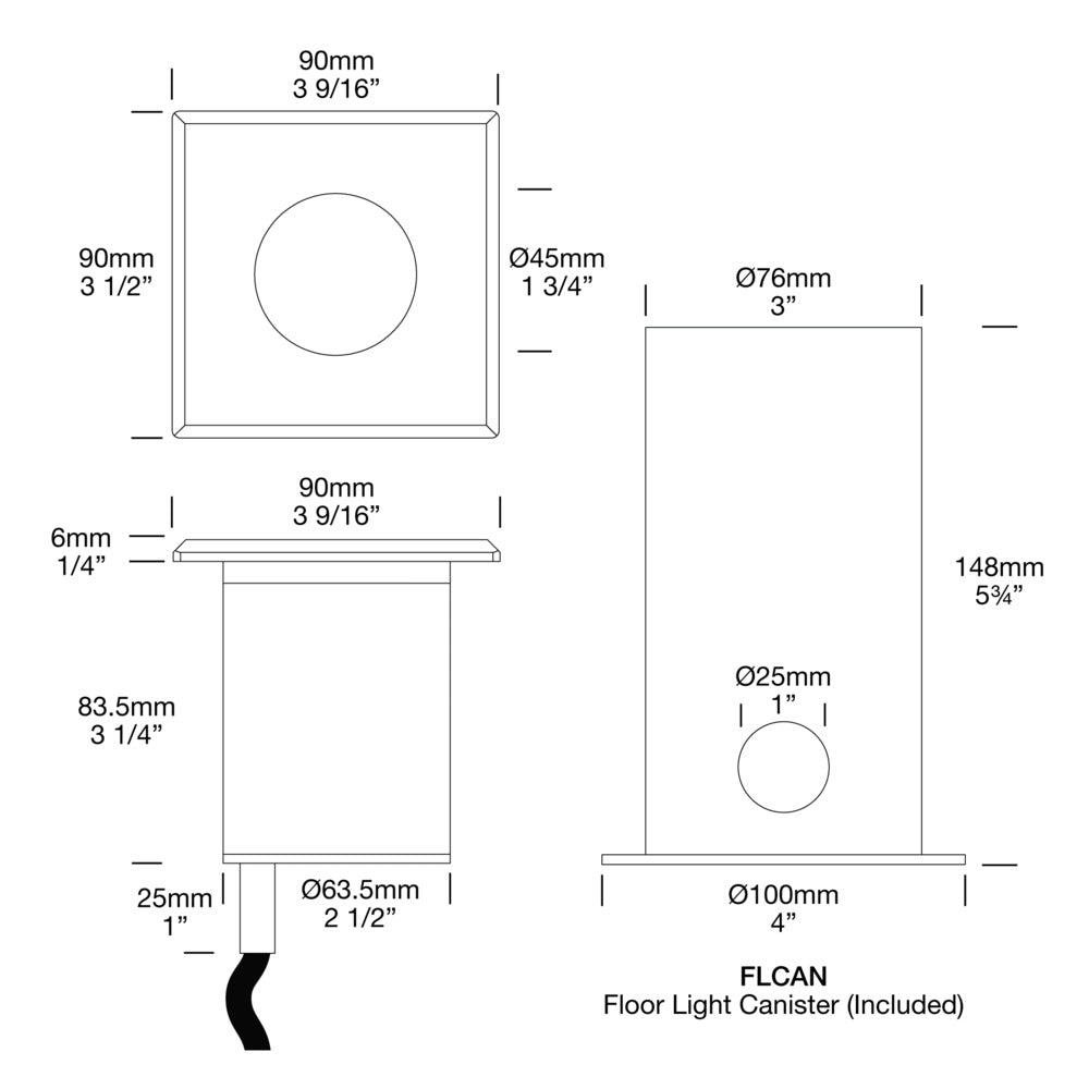 Hunza Floor Light Square