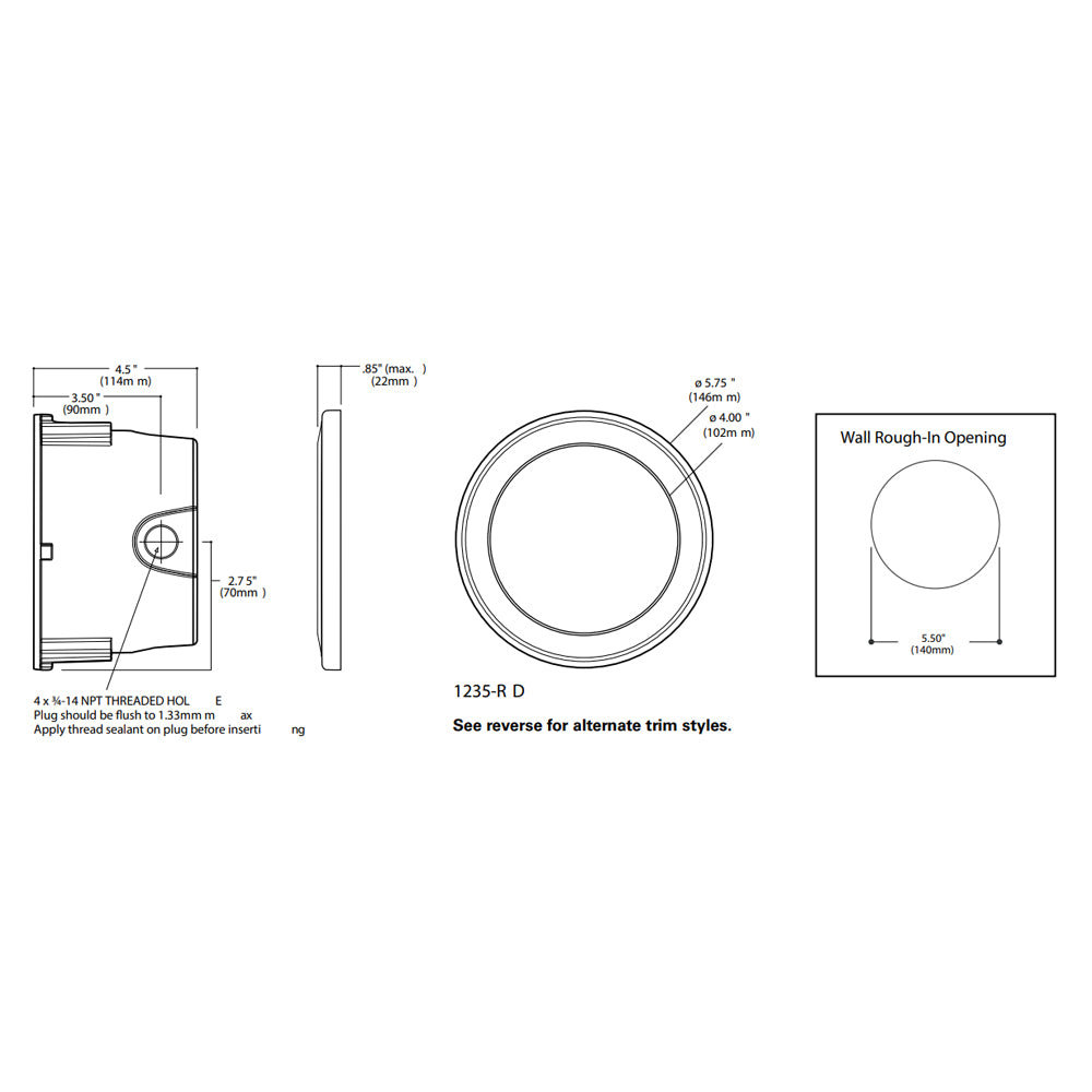 Lumiere Rio 1235-RD 20W Halogen T3 Round Open Fascia Step Light