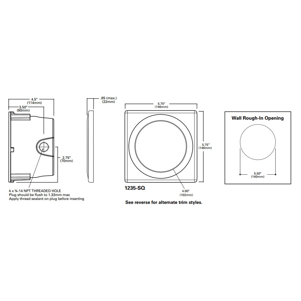 Lumiere Rio 1235-SQ 4W LED Round Open Fascia Step Light