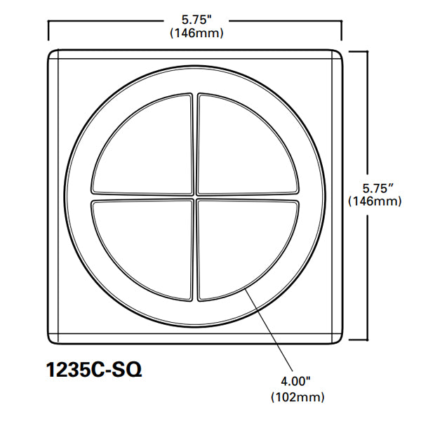 Lumiere Rio 1235C-SQ 4W LED Round Cross/Guard Fascia Step Light