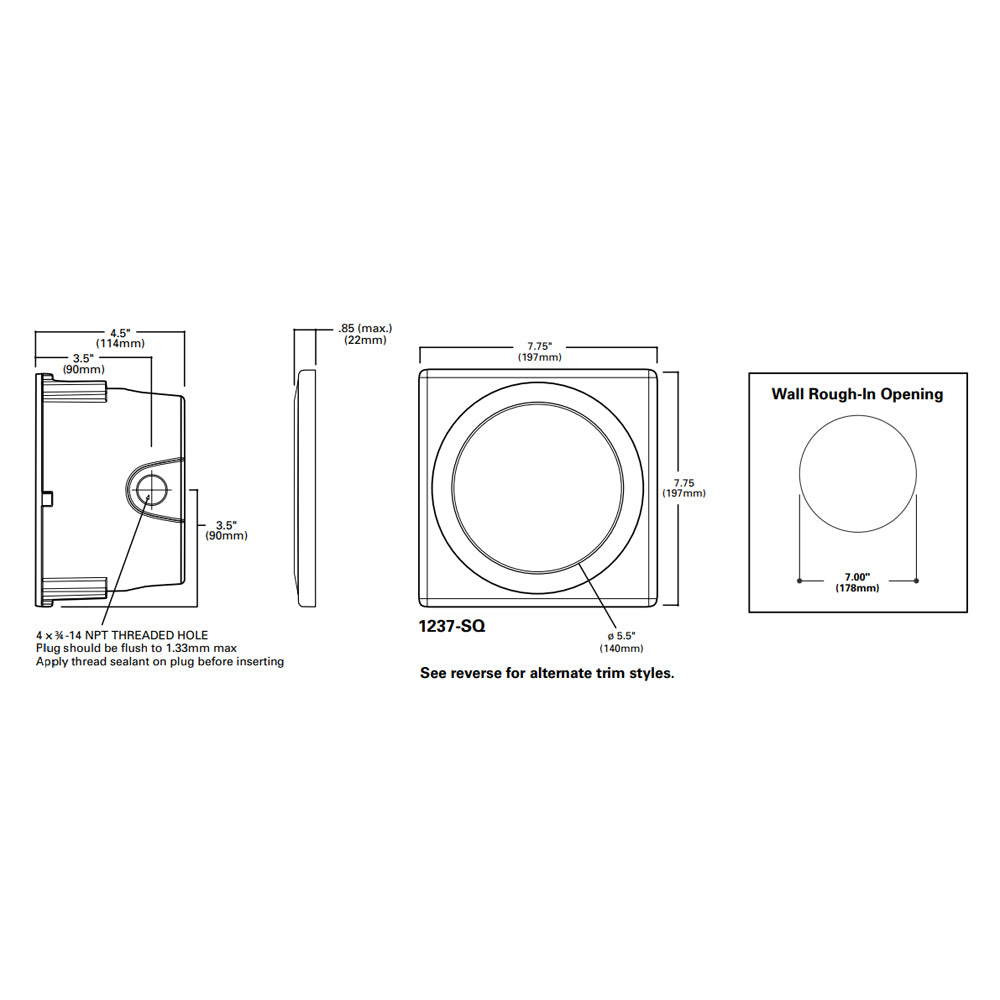 Lumiere Rio 1237-SQ 12W LED Square Open Fascia Step Light