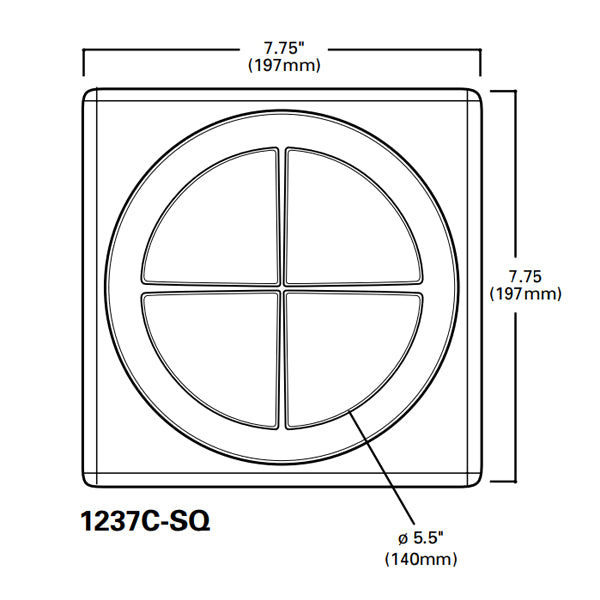 Lumiere Rio 1237C-SQ 13W Compact Fluorescent Square Cross/Guard Fascia Step Light