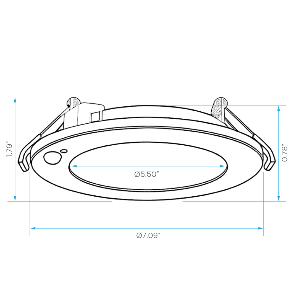 Luxrite 6" Recessed Mini Panel Canless Spotlight - 5CCT & Adjustable PIR Sensor - Universal Voltage Additional Image 1