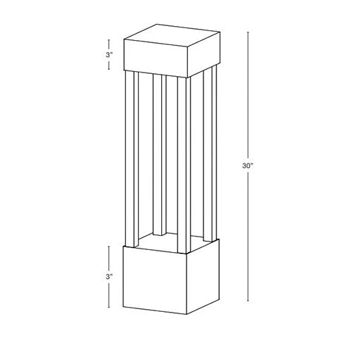 SPJ Lighting SPJ-PB30 Solid Brass Pedestal Bollard LED Light