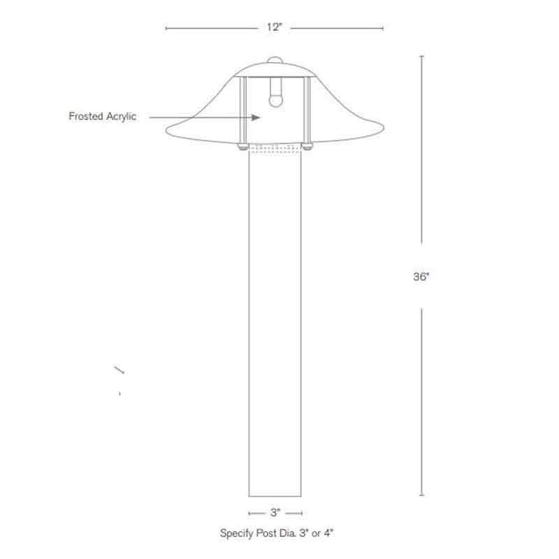 SPJ Lighting SPJ120-B-3 6W LED 3 Inch Diameter Post Bollard