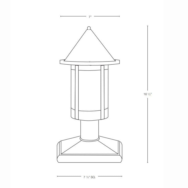 SPJ Lighting SPJ44-01B 8W 16-1/2 Inch Column Mount
