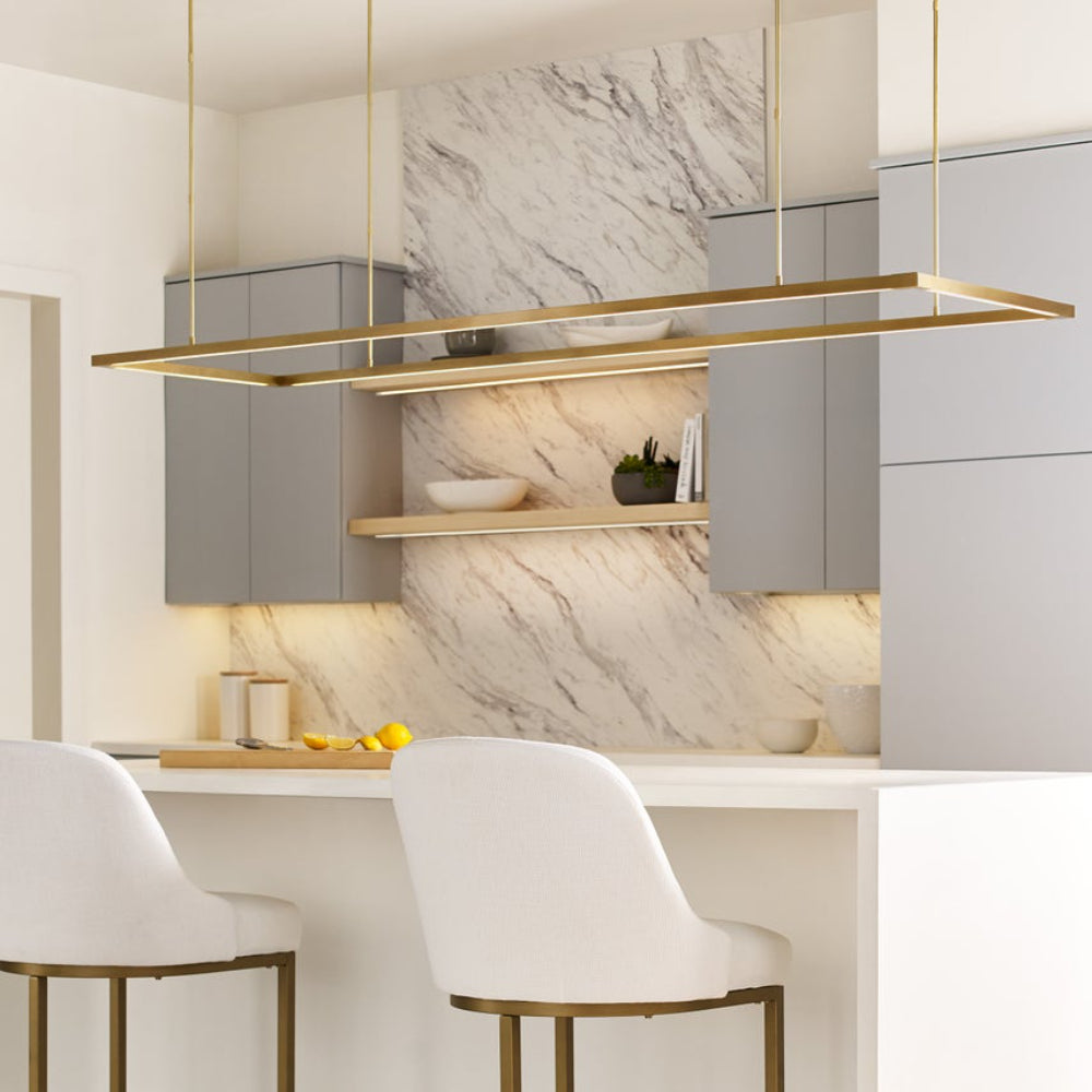 Tech Lighting Stagger Halo 84 Linear Suspension By Visual Comfort