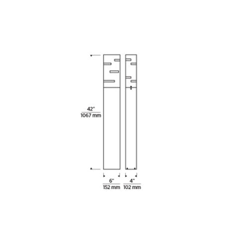 Tech Lighting 700OBRVL Revel 42 Outdoor Bollard By Visual Comfort