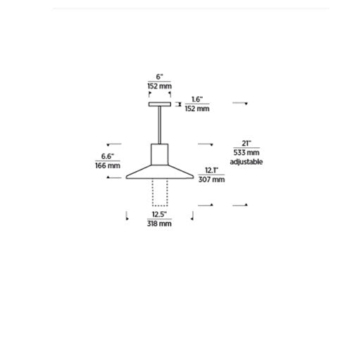 Tech Lighting 700OP Ash 12 Outdoor Pendant By Visual Comfort