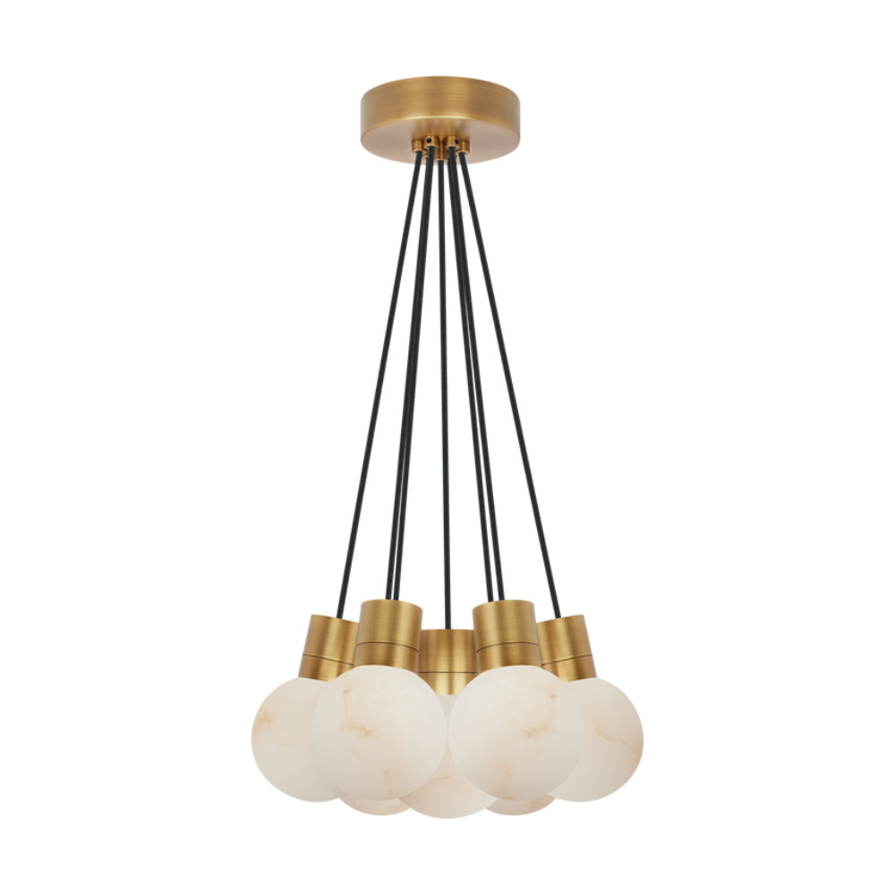Visual Comfort Mina Alabaster 7-Light Small Chandelier