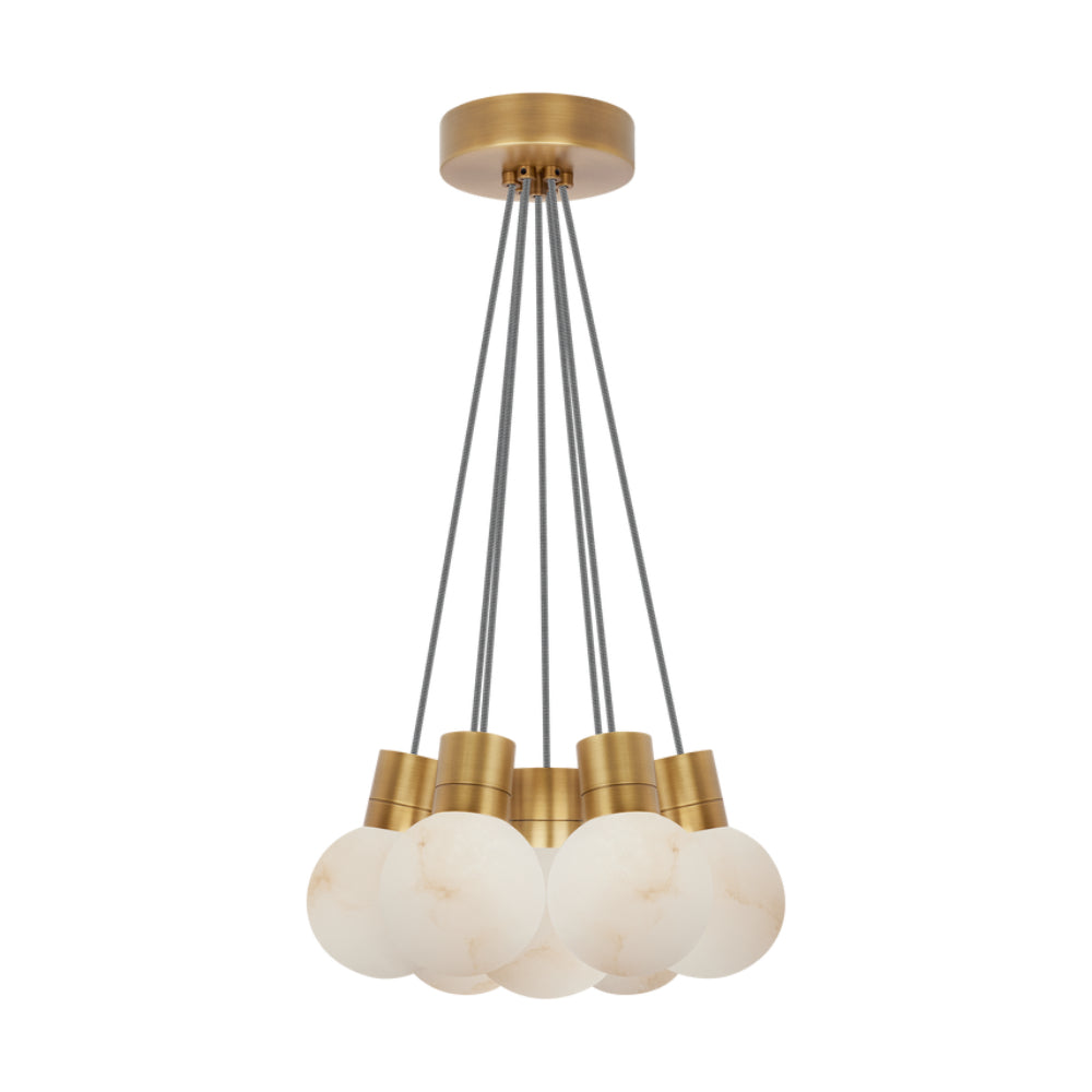 Visual Comfort Mina Alabaster 7-Light Small Chandelier