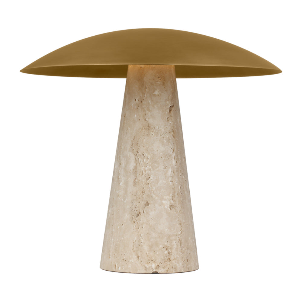 Visual Comfort Aegis Medium Travertine Table Lamp