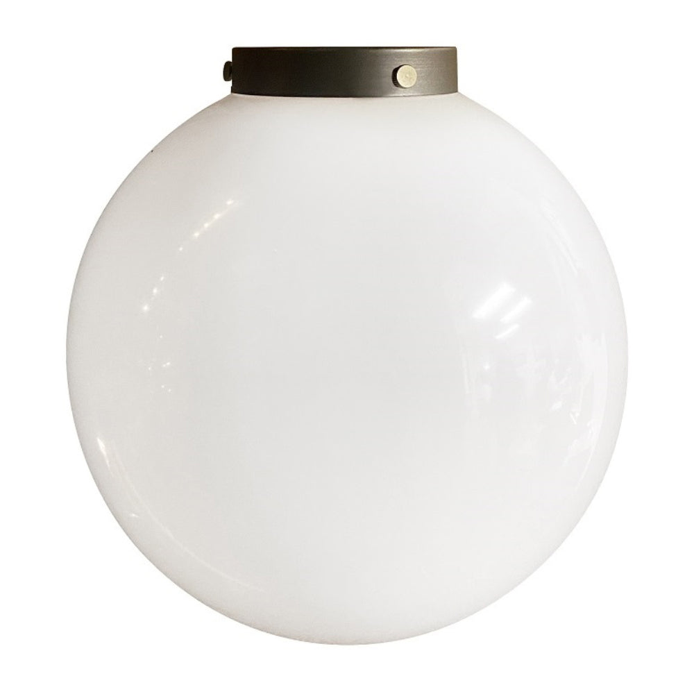 Lightcraft Outdoor White Flush Mount Globe with Brass Fitter