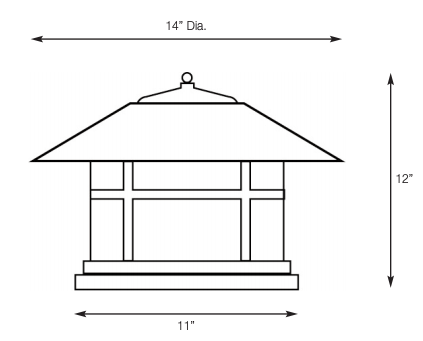 SPJ Lighting SPJ43-06A-120 14 Inch Dia.Round Column Mount Lantern 120V - Seginus Lighting