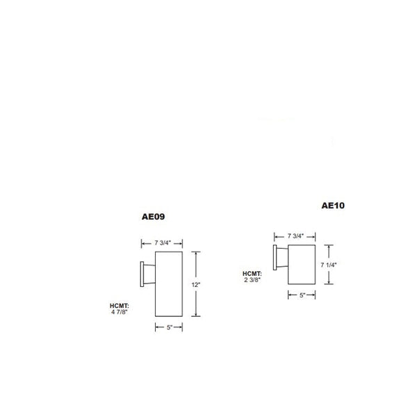Advantage Environmental Lighting AE09 or AE10 Tall or Short Wall Cylinder