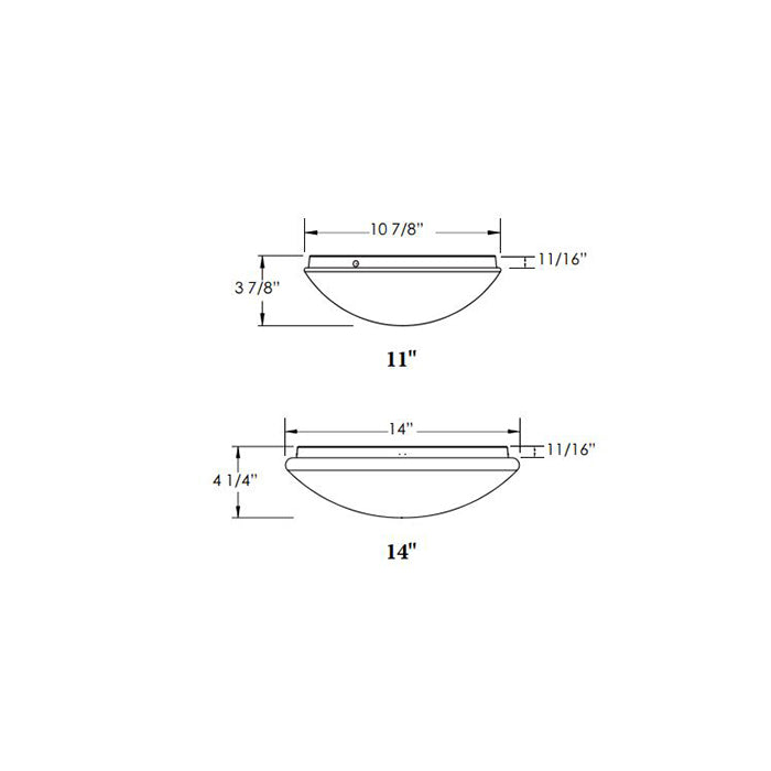 Advantage Environmental Lighting AE56 11" or 14" LED Surface Mount Dome Fixture