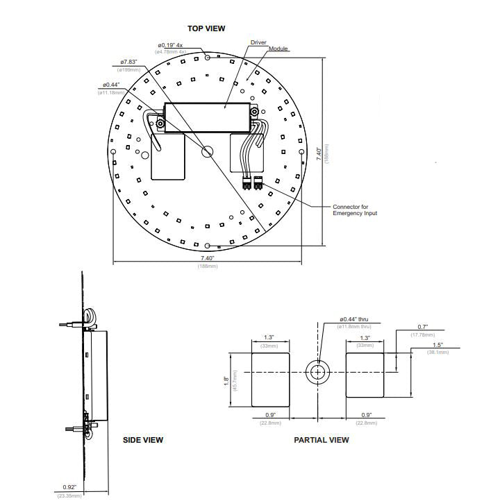 Advantage Environmental Lighting 120VAC / Universal Input Round LED DC Engines and LED DC Engine Retrofit Kits