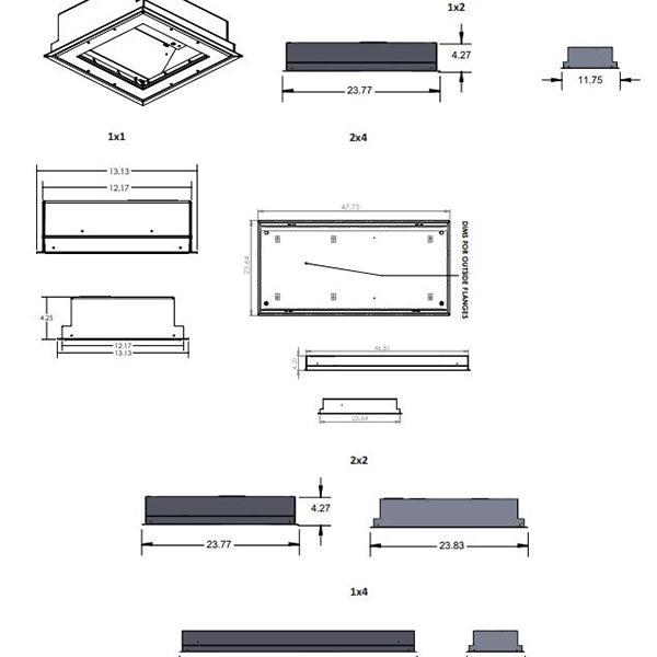 Advantage Environmental Lighting BAA Recessed Grid and Recessed Flanged LED Correctional