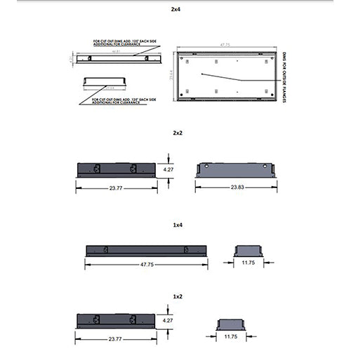 Advantage Environmental Lighting CLDFR Recessed/Recessed Flanged LED 630nm Red/White Vivarium Clean Room Luminaire