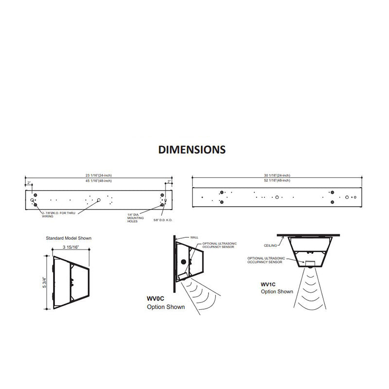 Advantage Environmental Lighting CLF LED Clean Room Surface Mount