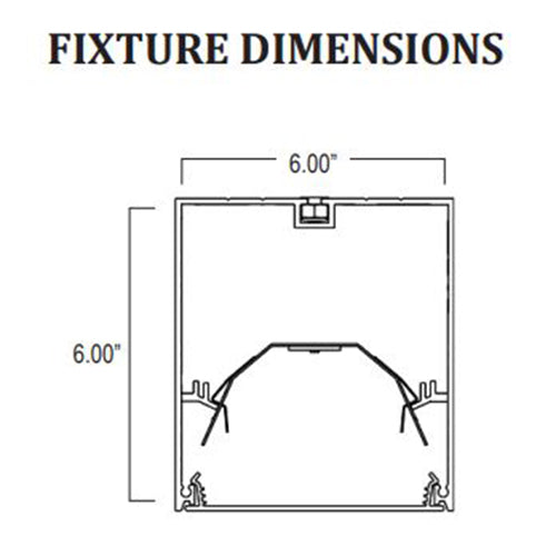 Advantage Environmental Lighting DL6DIDS High Performance 6" X 6" Aperture Fluorescent Direct/Indirect Linear Suspended Luminaire