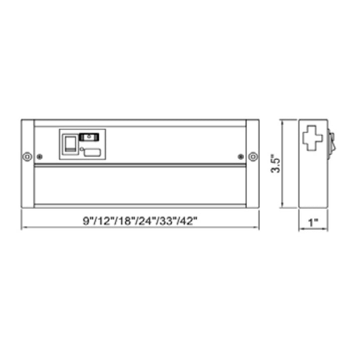 Advantage Environmental Lighting LSNKUC LED Linkable CCT Selectable Under Cabinet 120V