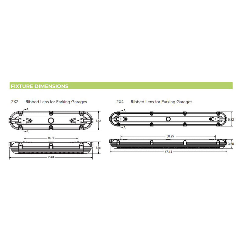 Advantage Environmental Lighting LXVTP LED Parking Garage Vapor Tight