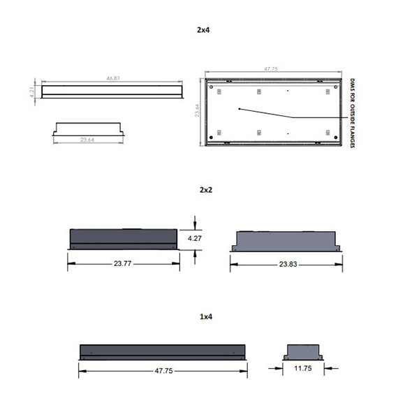 Advantage Environmental Lighting MEBFR Recessed/Recessed Flanged Surgical Suite 630nm Red and White LED