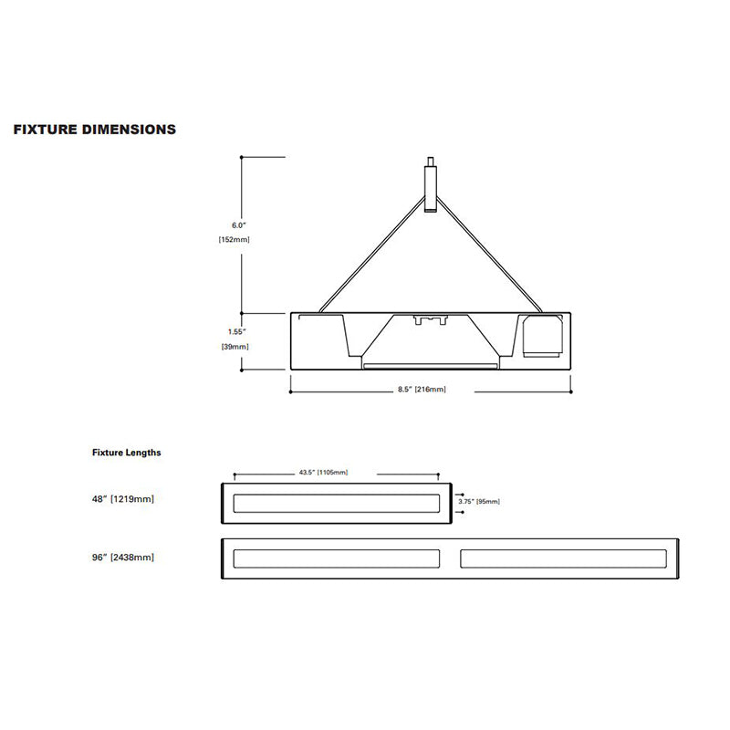 Advantage Environmental Lighting MSQLD LED Pendant Mount Linear