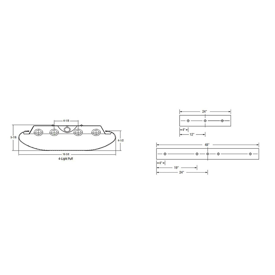Advantage Environmental Lighting PCL Puff Wrap Wired for or with LED Tubes