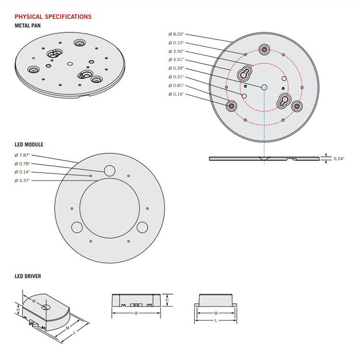 Advantage Environmental Lighting RCK8SSM Circular Power/CCT Selectable LED Light Engine