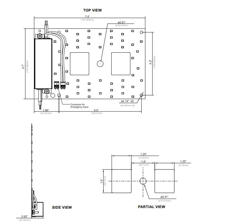 Advantage Environmental Lighting 120VAC / Universal Input Rectangular LED DC Engines and LED DC Engine Retrofit Kits