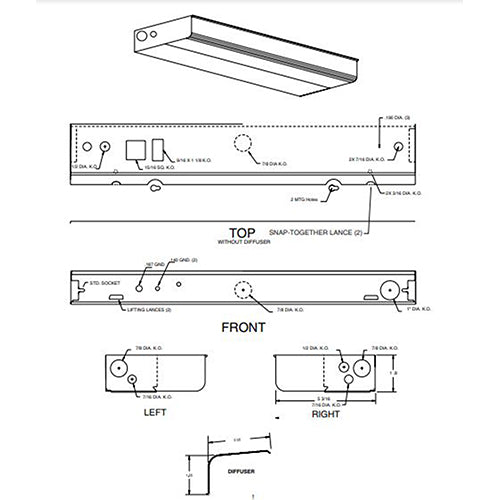 Advantage Environmental Lighting UTC Under Cabinet Fluorescent Luminaire