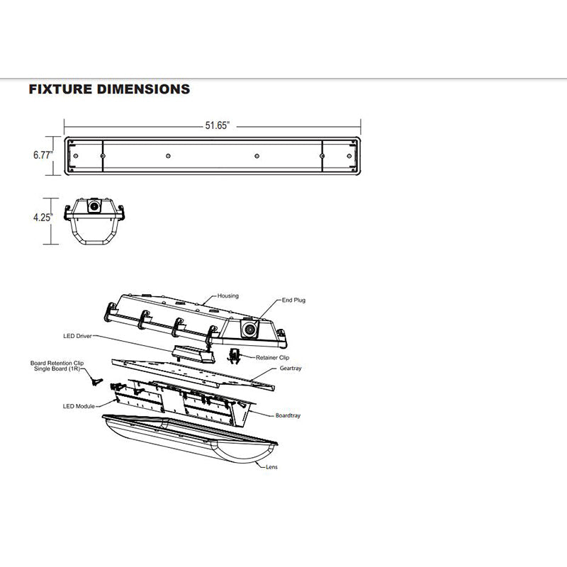 Advantage Environmental Lighting VTPL Commercial Grade Vapor Tight Wired for or with LED Tubes