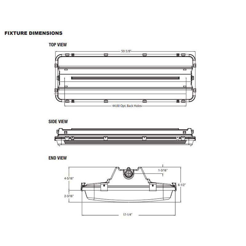 Advantage Environmental Lighting WHBL Wash Down High Bay Luminaire Wired for or with LED Tubes