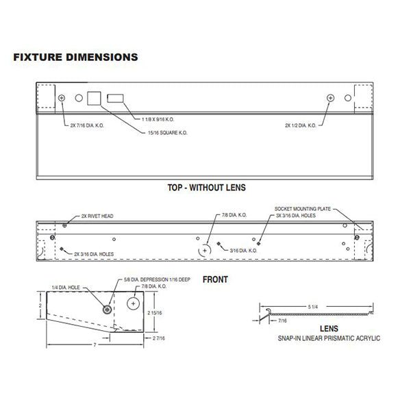 Advantage Environmental Lighting WV35 Hospital Bed Stairwell Wall Vanity Luminaire