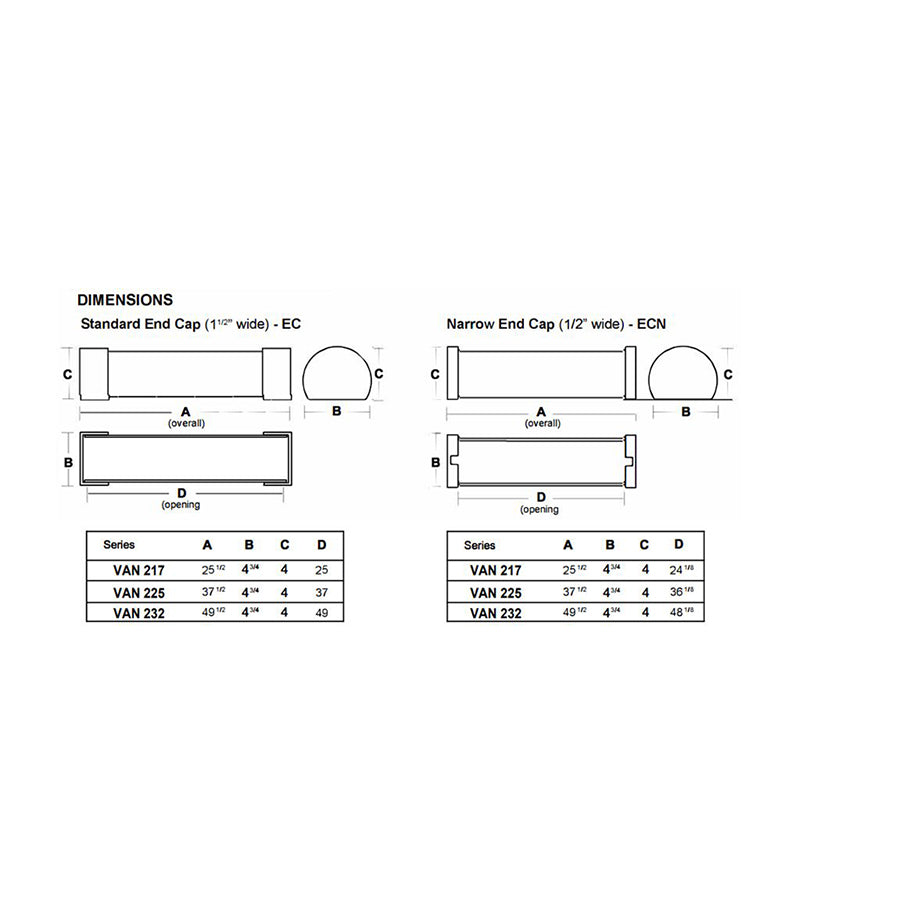 Advantage Environmental Lighting WVEL Wall Vanity with End Caps Wired for or with LED Tubes