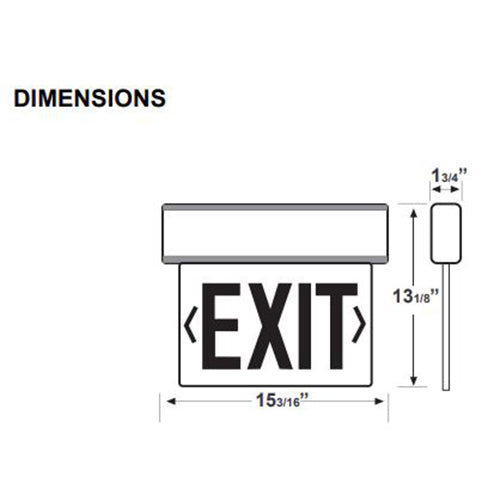 Advantage Environmental Lighting X2U New York Approved Aluminum LED Edgelit Exit