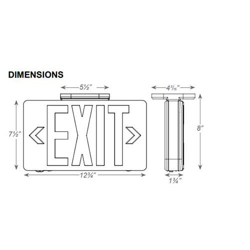 Advantage Environmental Lighting X5UBAA - BAA Compliant LED Exit Sign