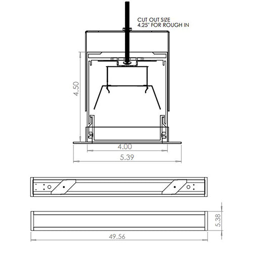 Advantage Environmental Lighting XDL4RWL 4.0" x 4.5" Linear Recessed Wet Location
