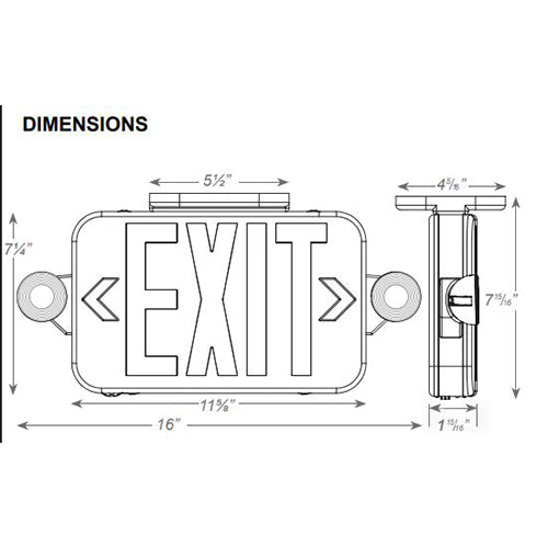 Advantage Environmental Lighting XEM2 Low Profile All LED Exit & Emergency Combo