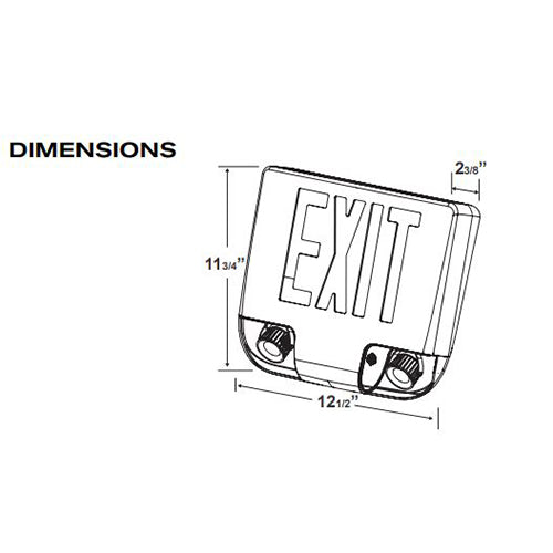 Advantage Environmental Lighting XEM3U Die-Cast Aluminum LED Exit & Emergency Combo