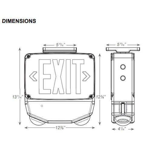Advantage Environmental Lighting XEM5WLU Wet Location All LED Exit & Emergency Combo
